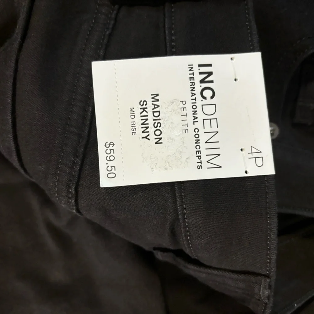 I.N.C. International Concepts Petite Mid Rise Black Skinny Jeans NWT - Picture 5 of 8